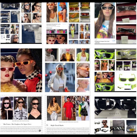 GUCCI CELEBS & INFLUENCERS FAV! SLIM RECTANGULAR IN SHINY BLACK SUNGLASSES 😎 - Picture 16 of 16